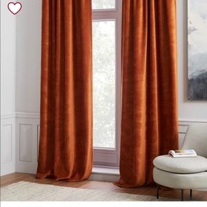 West Elm Velvet Curtain In Copper